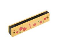 ERINGOGO Boys and Girls Wooden Harmonica Musical Instrument Toy Fruit Pattern Portable Learning Mouth Organ for Beginners Party Favors