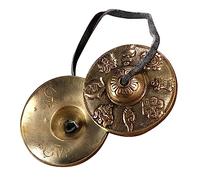 ERINGOGO Brass Hand Crash Cymbals with Auspicious Patterns Clear Melodious Sound Percussion Instrument for Meditation and Yoga Accessory for Adults and Performance