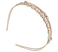 ERINGOGO Bridal Headband Double-Row Diamond-Studded Hairband Rhinestone Crystal Headband Wedding Headdress for Women Elegant Bridal Hair Accessories for Party Ceremony Banquet