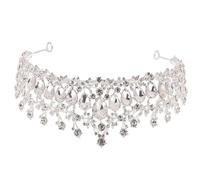 ERINGOGO Bridal Rhinestone Crown Headband Silver Wedding Headdress Bride Hair Accessory Princess Style for Wedding Dress and Party Hair Decoration