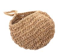ERINGOGO Brown 1 Hanging Fruit Basket Teardrop Shaped Jute Wall Mounted Fruit Basket Hemp Rope Bohemian Style Neat Storage Convenient Installation for Kitchen Restaurant Daily Life