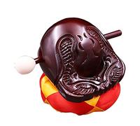 ERINGOGO Buddhist Wooden Muyu Woodblock Set Stick 4-inch Deep Brown Percussion Instrument for Temple Chanting and Meditation Religious Music Teaching Aid