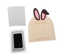 ERINGOGO Bunny Footprint for First Easter Celebration Adorable Wooden Frame for Newborn Handprint and Footprint Art for Nursery Decor and Shower