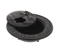 ERINGOGO Cast Iron Incense Burner Bowl Black Heat Resistant Cauldron Burner Pot with Ash Catcher for Palo Santo Sage Resin Ritual Meditation Use