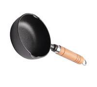 ERINGOGO Cast Iron Small Oil Pot with Wooden Handle Versatile Melting Saucepan for Butter Sauces Snacks Mini Pan for Kitchen Cooking and Baking Use