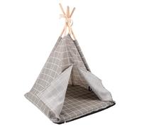 ERINGOGO Cat Tent House Washable Small Pet Bed with Sturdy Structure Durable All Season Sleeping Place for Cats and Small Pets Cozy and Safe Tent Nest for Indoor Use Grey Checkered