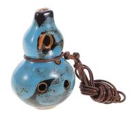 ERINGOGO Ceramic Alto C Ocarina Pottery Flute with Finger Chart Blue Glaze Pendant Design for Beginners and Advanced Musicians Portable Warm Sound Instrument