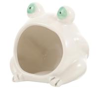 ERINGOGO Ceramic Hamster Cooling Nest Frog Shape Hideout Pet House Breathable Shelter for Small Animals Summer Sleeping Nest