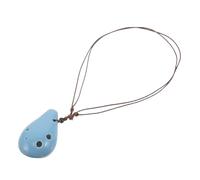 ERINGOGO Ceramic Ocarina Alto Key Beginner Instrument for Novices Traditional Round Design with Soft Blue Glaze Precision Tuned for Clear Sound Portable Chinese Wind Flute for Music
