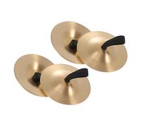 ERINGOGO Children's Finger Cymbals 5.5CM Copper Mini Cymbals Set 2pcs Gold Color for Kids Music Dance Parties Percussion Instruments