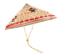 ERINGOGO Chinese Bamboo Hat Adjustable Woven Oriental Cosplay Cap for Stage Performance Party Festival Handmade Lightweight Prop with Unique Chic Design