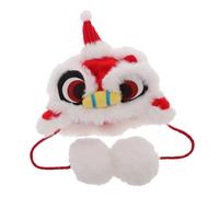 ERINGOGO Chinese Year Lion Dance Pet Headwear Warm Red Cap for Dogs and Cats Cozy Festive Costume Accessory for Parties Festivals and Outdoor Walks Versatile Fit for Various Breeds