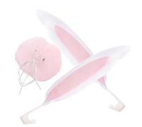 ERINGOGO Christmas Car Decorations Kit with Rabbit Ears and Nose Durable Fabric Car Accessories for Vehicles Easy to Install Festive Ornament Cute Holiday Family and Friends