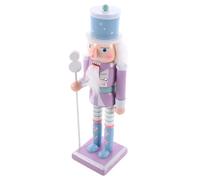 ERINGOGO Christmas Nutcracker Figure Purple Wooden Soldier Puppet Xmas Tabletop Festival Decoration for Home Mantel