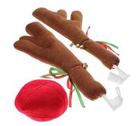 ERINGOGO Christmas Reindeer Antlers Car Decoration with Nose Adornment Weather Resistant Festive Auto Accessories for Cars Suvs and Trucks Premium Soft Material Chic Holiday Style