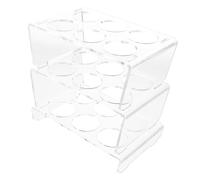 ERINGOGO Clear Acrylic Egg Storage Rack for Fridge Kitchen Portable Lightweight Egg Organizer Tray Detachable Easy Clean Countertop Holder