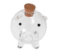 ERINGOGO Clear Glass Piggy Bank for Mini Transparent Money Pot Creative Pig Shaped Saving Jar and Wish Bottle Sturdy High Borosilicate Glass Coin Holder for Home Decor and Early Financial