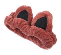 ERINGOGO Cloth Makeup Headband Easy to Put and Take off No Hair Pulling Red Cat Ears Headband for Women for Facial Skincare and Travel Use