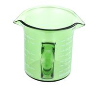ERINGOGO Colored Glass Coffee Milk Jug with Scale Transparent Household Drinking Cup for Office and Home Smooth Milk Frothing Pitcher Creative Dual-spout Design for Precise Measurement and