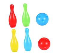 ERINGOGO Colorful Bowling Plastic Skittle Game for Ages Indoor Outdoor Family Enhances Motor Skills Coordination and Social Development Safe Material Pins Random Color