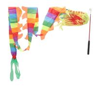 ERINGOGO Colorful Chinese Ribbon Streamer with Rod for Performing Prop Flexible Gymnastics Exercise Tool for Oriental Dance Circus Skills and Energetic Movement Random Color