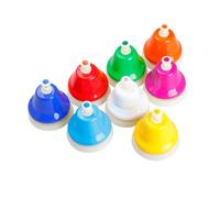 ERINGOGO Colorful Diatonic Metal Hand Bells Educational Eight Tone Musical Instrument for Early Music Teaching and Cognitive Development Portable Lightweight