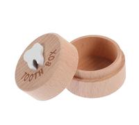 ERINGOGO Compact Wooden Teeth Keepsake Box Trinket Holder for First Tooth Fetal Hair Smooth Surface Sealing for Long-Term Preservation Adorable Design for Childhood Memory Storage