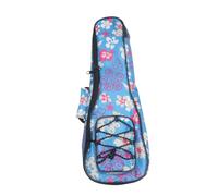 ERINGOGO Cotton Padded Ukulele Backpack for Instruments Double Shoulder Carry Bag Floral and Plaid Pattern Stylish Travel Case for Men and Women
