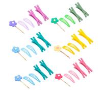 ERINGOGO Cream-colored Matte Texture Cross Hairpin Set 6pcs with Stylish Flower Barrettes Side Clips for Girls Hair Styling Accessory Random Color