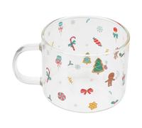 ERINGOGO Creative Christmas Tree Glass Cup for Tea Water Milk Mousse Transparent Chic Mug with Unique Pattern for Home Holiday Festive Drinkware