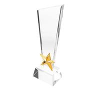 ERINGOGO Creative Five Star Crystal Trophy Award for Students Teachers Graduation Party Celebration Winner Achievement Plaque with Rounded Edges for Sports Tournament and Classroom Events