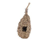 ERINGOGO Creative Hanging Bird House Straw Woven Bird Nest Shelter Oval Shape Natural Decor and Outdoor Nesting