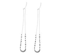 ERINGOGO Crescent Moon Head Chains Elegant Retro with 2pcs Natural Crystal Beads Adjustable Zinc Alloy Hair Hoops Festival for and Occasion Women and Girls