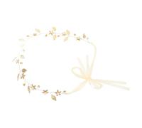 ERINGOGO Crystal Bridal Headband Pearl and White Organza, Wedding Hair Crown for Women and, Princess Style Hair Accessories for Brides