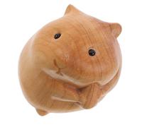 ERINGOGO Delicate Wooden Hamster Carving Figurine Miniature Desktop Animal Ornament Handcrafted Wood Sculpture for Hamster Lovers Unique Collectible