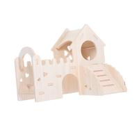 ERINGOGO Detachable Double Hamster House Wood Animal Hideout Maze Climbing Ladder for Gerbils Pet Enclosure