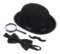 ERINGOGO Detective Costume Accessories Set Featuring Lightweight Hat, Bowtie, Magnifying Glass and Sturdy Mustache for Boys and Mystery Role Play and Costume Events