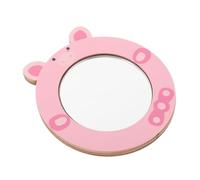 ERINGOGO DIY Educational Wooden Mirror for Kids Small Handheld Vanity Mirror Pig Design for Travel Classroom and Craft Activities 1 Piece