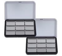 ERINGOGO DIY Empty Multi-Grid Eyeshadow Pallet Organizer 2 Sets 10.9X7.1X1.5Cm Lightweight Large Capacity Black as Material Portable Makeup Container for Girls Supply and Pocket Use