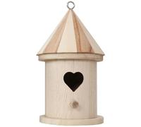 ERINGOGO DIY Wooden Bird Nesting Cage with Heart-shaped Door Unfinished Wood Feeder for Outdoor Garden Balcony Porch and Indoor Decoration and Easy to Assemble