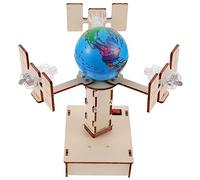 ERINGOGO DIY Wooden Earth Synchronous Satellite Model Educational Science Assemble for Simple Assembly Wood Material Portable Birthday Gift to Enhance Observation and Thinking Skills