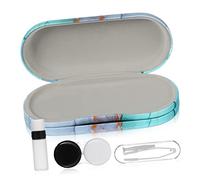 ERINGOGO Double Eyeglass Case Portable Glasses Case Pu Material Household Eyeglass Box Travel Contacts Holder