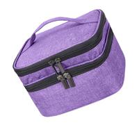 ERINGOGO Double Oxford Cloth Nail Polish Storage Bag with Handle Essential Oils Pouch for Bottles Portable Cosmetic Organizer for Travel and Home Use in Purple