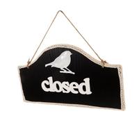 ERINGOGO Double-sided Open Closed Sign Hanging Plaque with Vintage European Style Bird Design Wall Mounted Door Sign for Business Coffee Shop Home Decor in Black