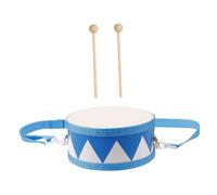 ERINGOGO Double Sided Wooden Drum with Stick Portable Hand Percussion Instrument for Early Childhood Music Education Snare Drum in Eye Catching Blue Promotes Rhythm Skills and Musical