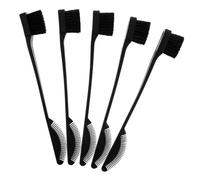 ERINGOGO Dual-ended Lash Separator and Brow Lamination Brush 5pcs Black Double Head Makeup Brush Set for Eye Lash Grooming and Brow Taming Tools for Women