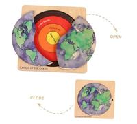 ERINGOGO Earth Globe Puzzle for Educational DIY Model Building Kit Wooden Geography for Teens Easy Assembly Cross Section Puzzle to Develop Spatial Imagination and Learning Skills