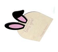 ERINGOGO Easter Bunny Ornaments Hand and Footprint Kit Wooden Plaque for First Easter Nursery Decor DIY Keepsake Footprint Frame for Boy Girl