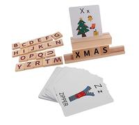ERINGOGO Educational Alphabet Spelling Game for Ages Cognitive Letter Blocks with Cartoon Word Cards for Early Learning and Parent Interaction