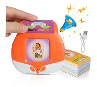 ERINGOGO Educational Talking Flash Cards for Boy Girl Dual Language Learning Toy with Content Cards Interactive Speech Development for Toddlers Cute Fox Design